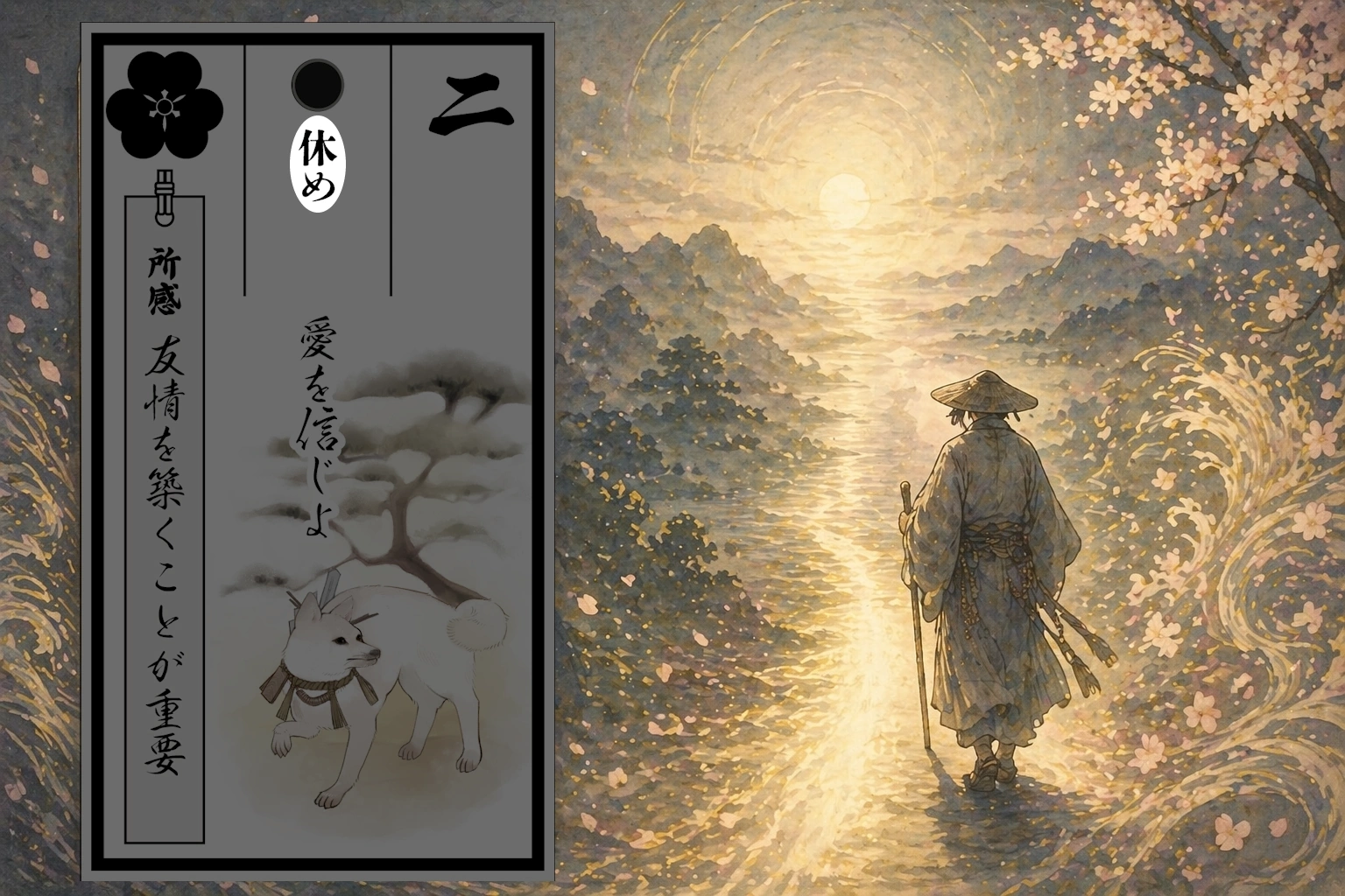 霧中の道と星明り